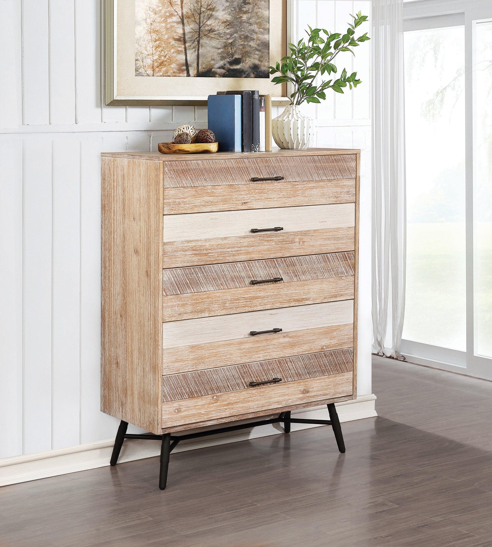 Marlow 2-Drawer Nightstand Rough Sawn Multi - Ella Furniture