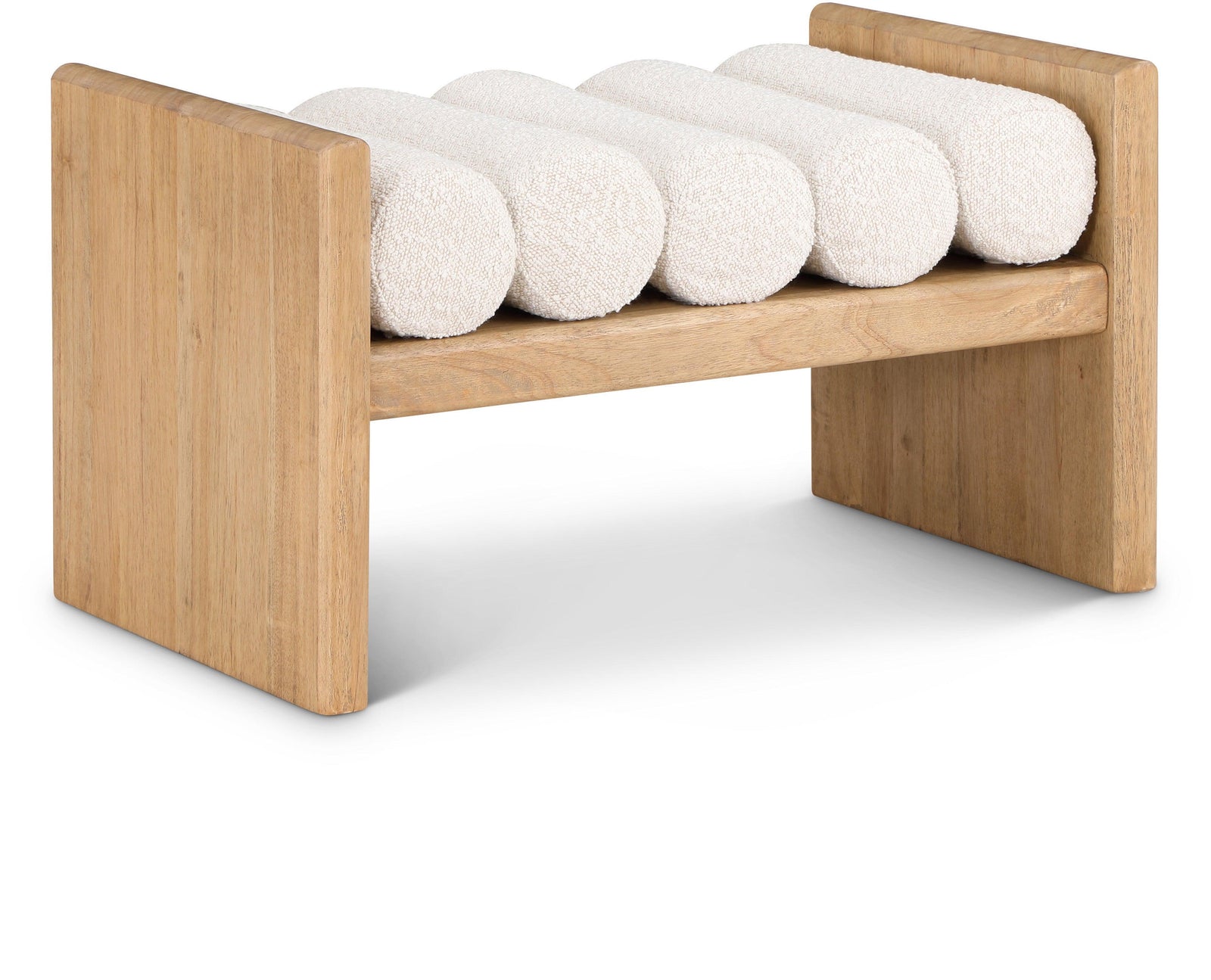 Waverly Cream Boucle Fabric Bench 177Cream - Ella Furniture