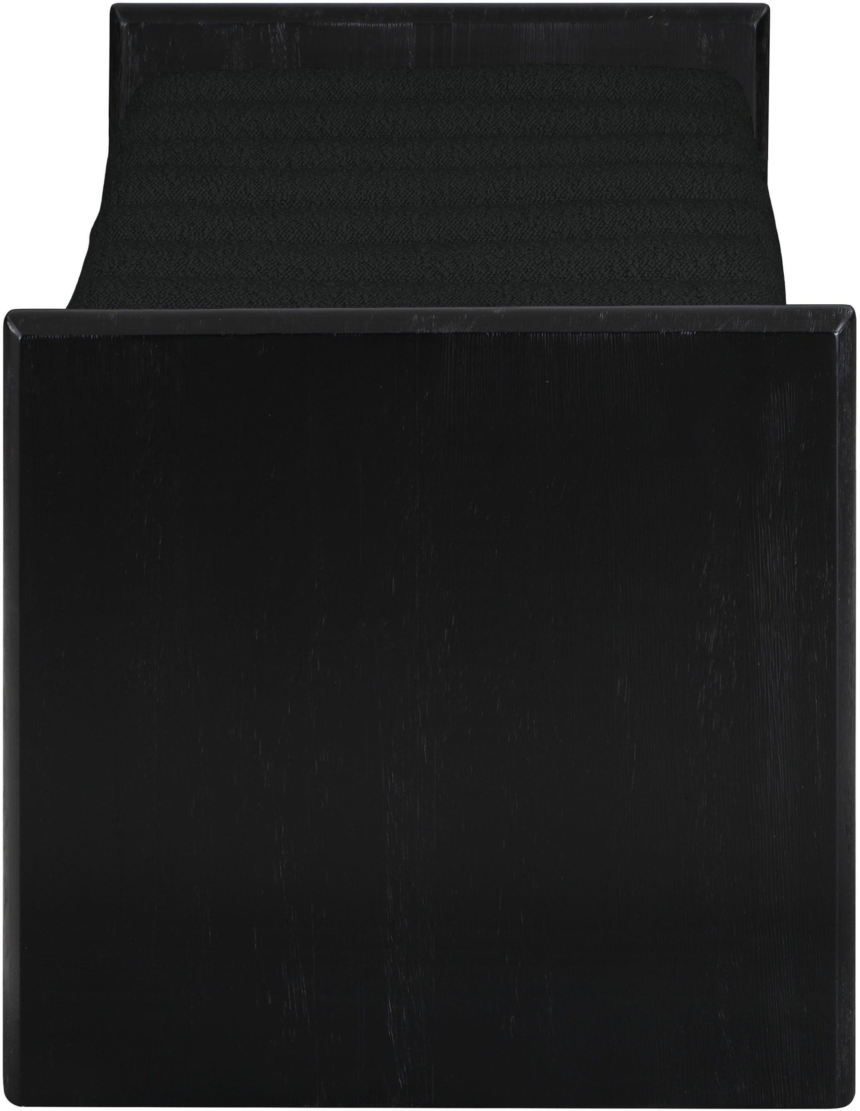 Waverly Black Boucle Fabric Bench 178Black - Ella Furniture