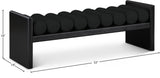 Waverly Black Boucle Fabric Bench 178Black - Ella Furniture