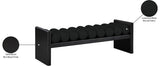Waverly Black Boucle Fabric Bench 178Black - Ella Furniture