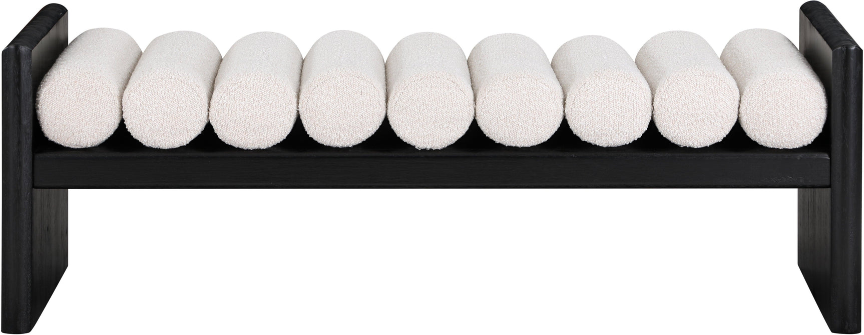 Waverly Cream Boucle Fabric Bench 178Cream - Ella Furniture
