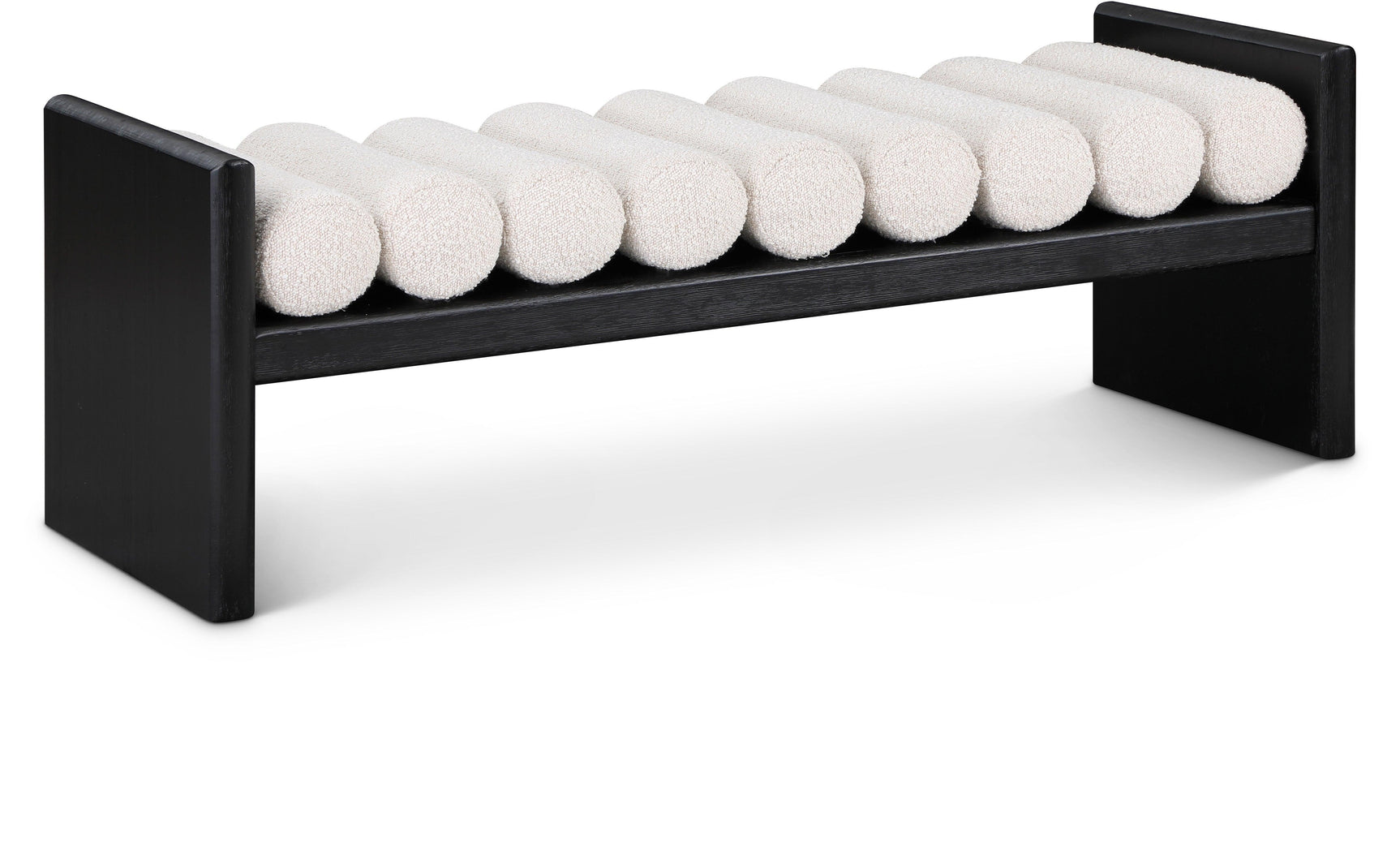 Waverly Cream Boucle Fabric Bench 178Cream - Ella Furniture