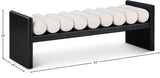 Waverly Cream Boucle Fabric Bench 178Cream - Ella Furniture