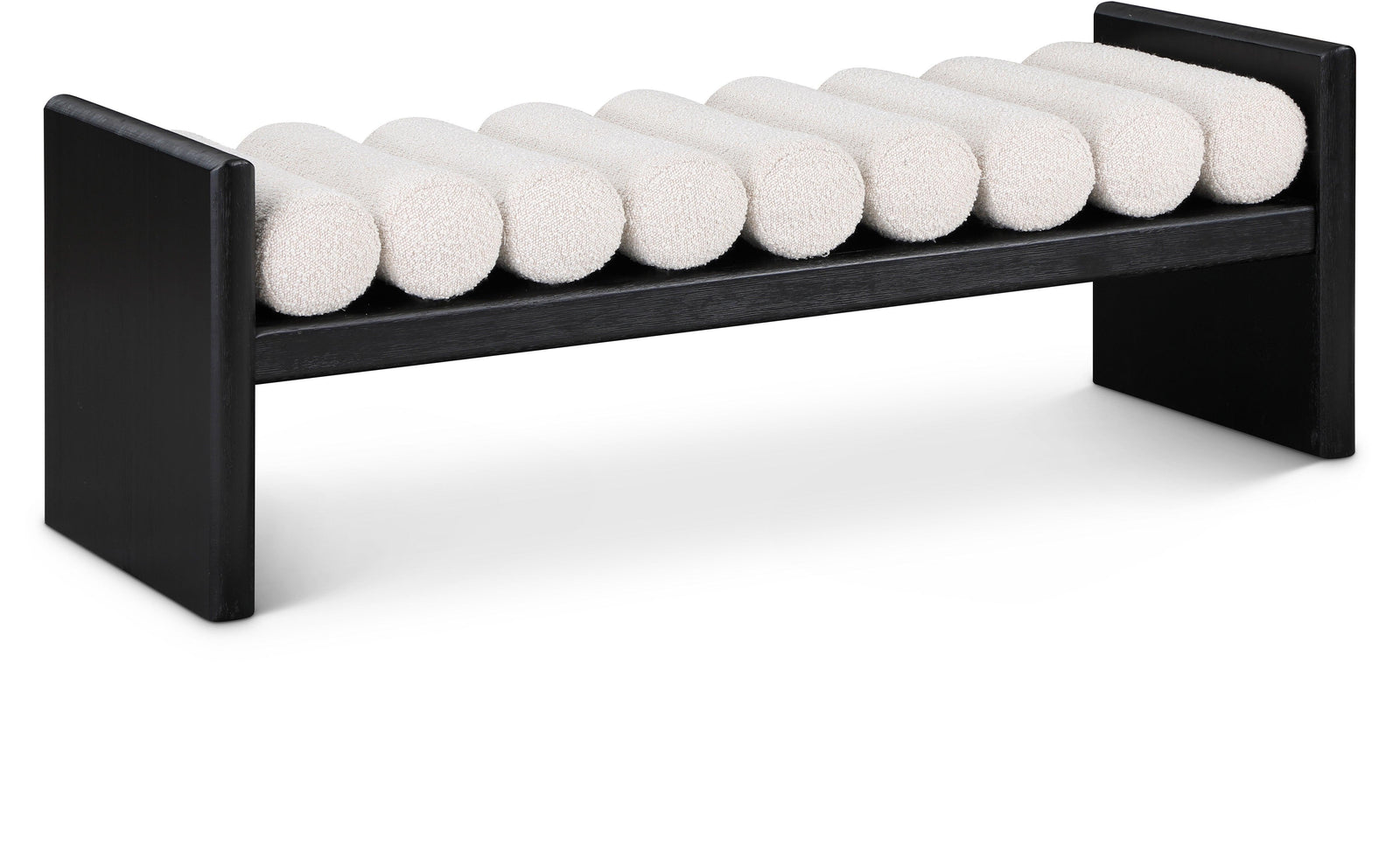 Waverly Cream Boucle Fabric Bench 178Cream - Ella Furniture