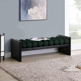 Waverly Green Boucle Fabric Bench 178Green - Ella Furniture