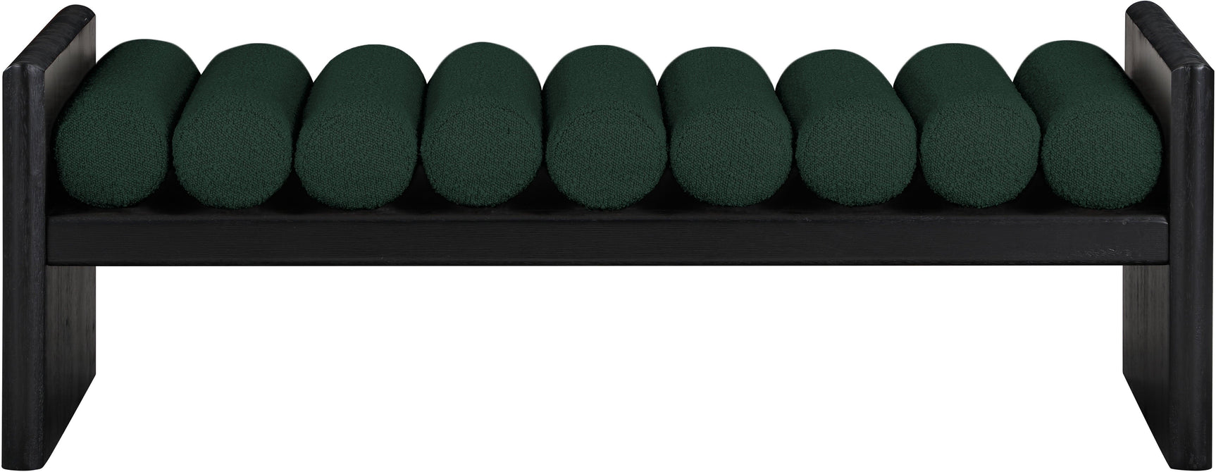 Waverly Green Boucle Fabric Bench 178Green - Ella Furniture