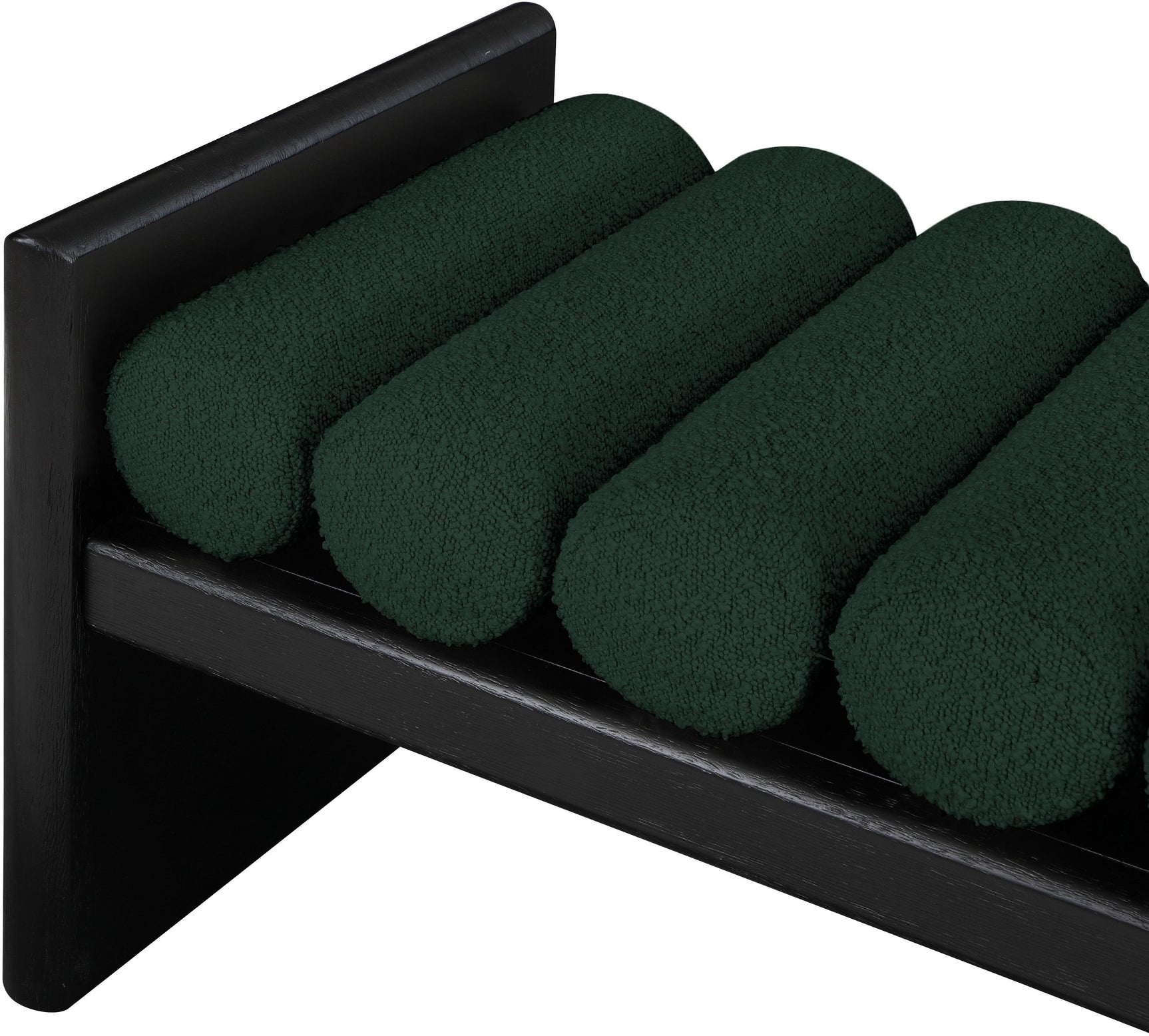 Waverly Green Boucle Fabric Bench 178Green - Ella Furniture