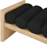 Waverly Black Boucle Fabric Bench 179Black - Ella Furniture