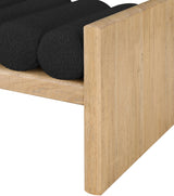 Waverly Black Boucle Fabric Bench 179Black - Ella Furniture