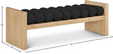 Waverly Black Boucle Fabric Bench 179Black - Ella Furniture