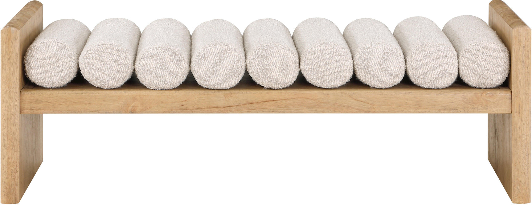 Waverly Cream Boucle Fabric Bench 179Cream - Ella Furniture