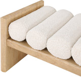 Waverly Cream Boucle Fabric Bench 179Cream - Ella Furniture