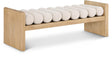 Waverly Cream Boucle Fabric Bench 179Cream - Ella Furniture