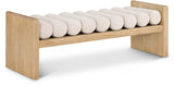 Waverly Cream Boucle Fabric Bench 179Cream - Ella Furniture