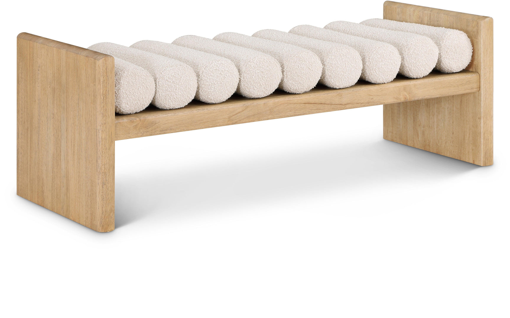 Waverly Cream Boucle Fabric Bench 179Cream - Ella Furniture