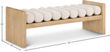 Waverly Cream Boucle Fabric Bench 179Cream - Ella Furniture