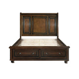 Cooper Multi Embossed Modern Faux-wood Veneer, Wood And Engineered Wood Full Sleigh Platform Bed - Ella Furniture