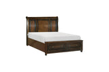 Cumberland Brown Cherry Transitional Traditional Wood Birch Veneer Storage Panel Bedroom Set - Ella Furniture