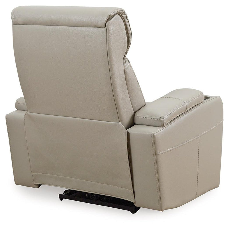 Screen Time Stone Faux Leather Power Recliner