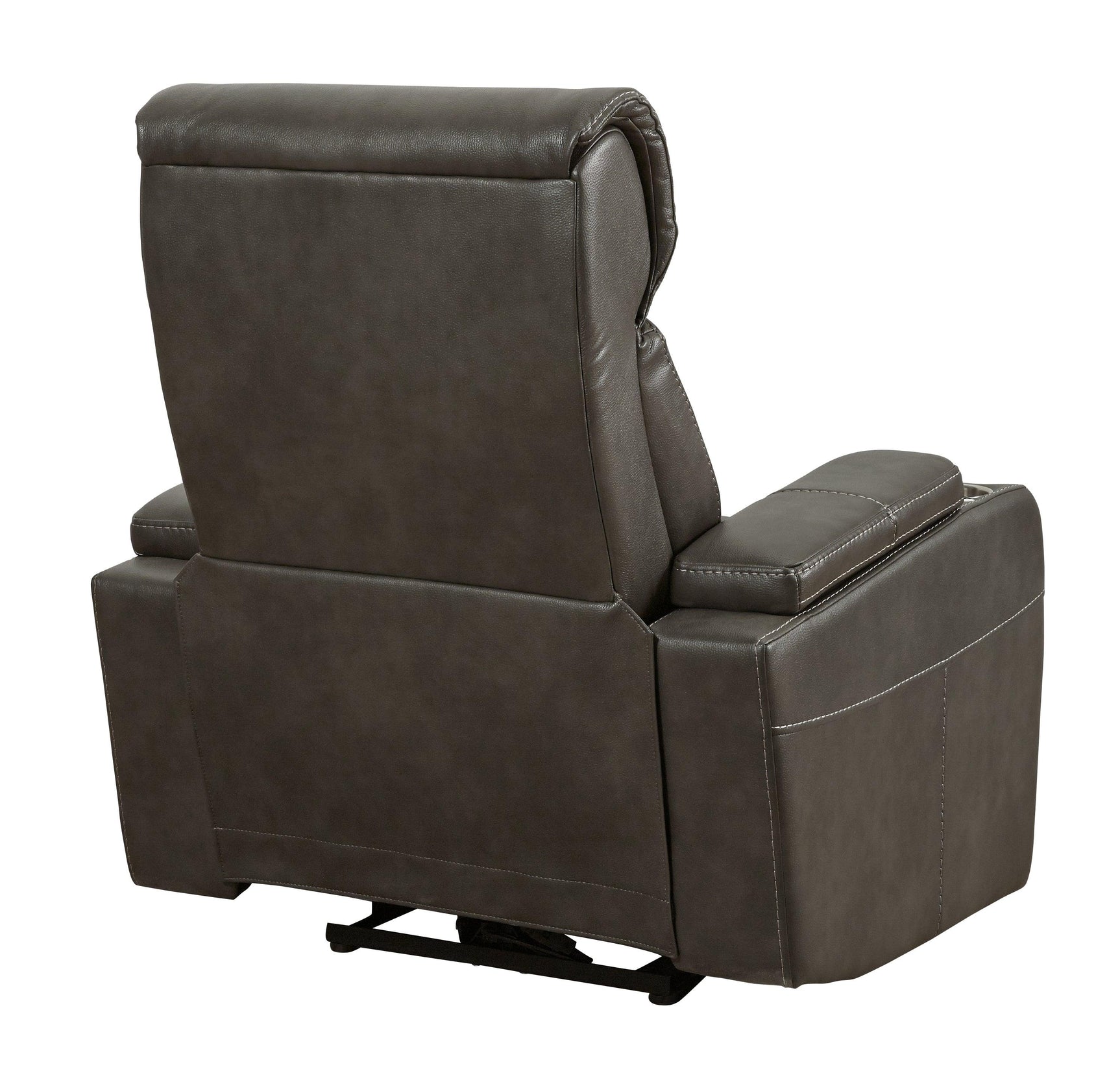 Screen Time Graphite Faux Leather Power Recliner - Ella Furniture