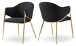 Nial Black Boucle Fabric Dining Chair - Ella Furniture