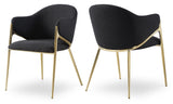 Nial Black Boucle Fabric Dining Chair - Ella Furniture