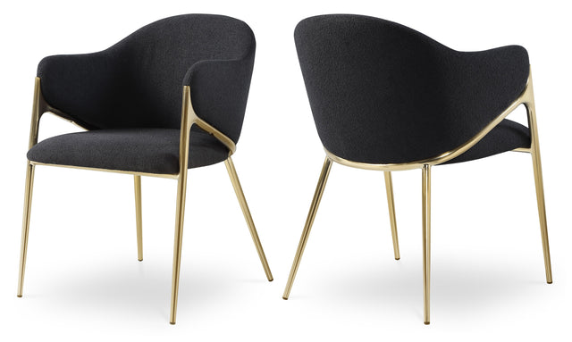 Nial Black Boucle Fabric Dining Chair - Ella Furniture