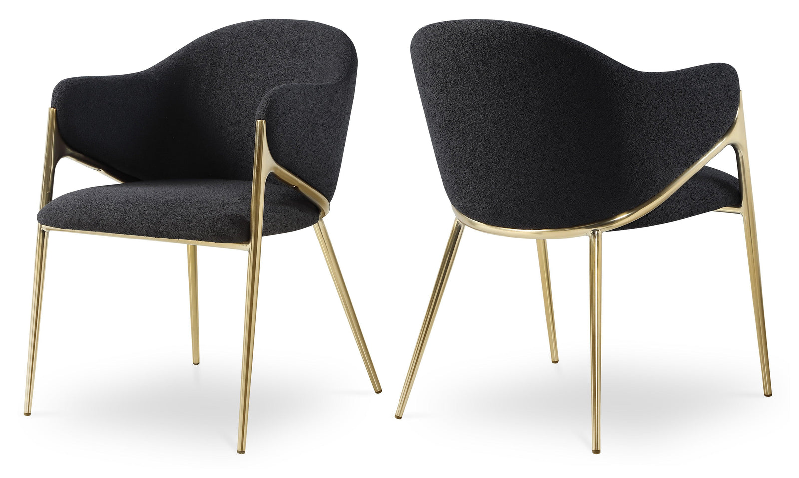 Nial Black Boucle Fabric Dining Chair - Ella Furniture