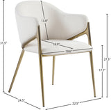 Nial Cream Boucle Fabric Dining Chair - Ella Furniture
