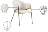 Nial Cream Boucle Fabric Dining Chair - Ella Furniture