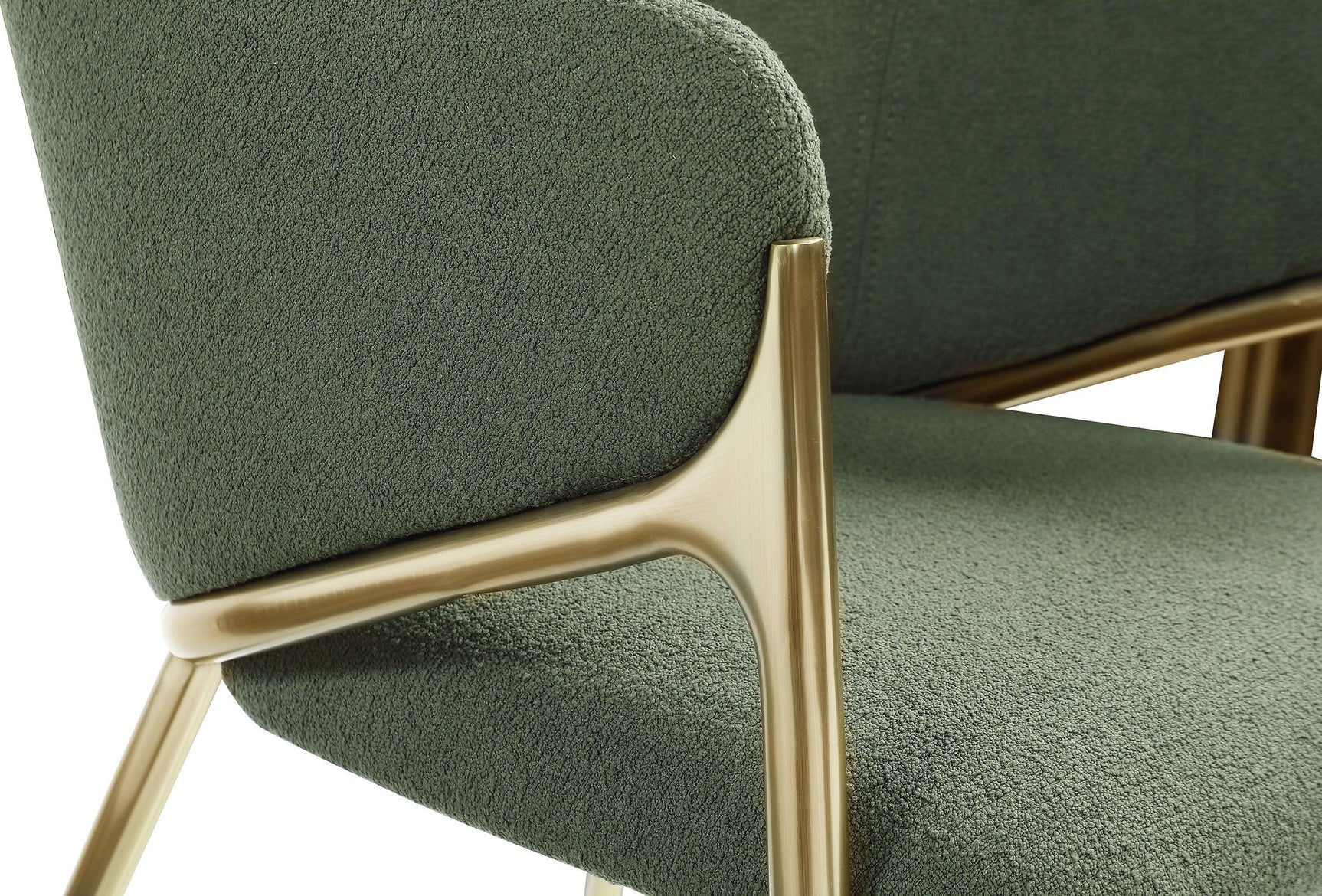 Nial Green Boucle Fabric Dining Chair - Ella Furniture