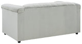 Josanna Gray Velvet Loveseat - Ella Furniture