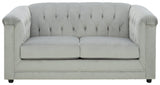 Josanna Navy Velvet Loveseat - Ella Furniture