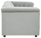 Josanna Gray Velvet Loveseat - Ella Furniture