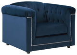 Josanna Navy Velvet Chair - Ella Furniture