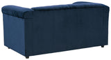 Josanna Navy Velvet Loveseat - Ella Furniture