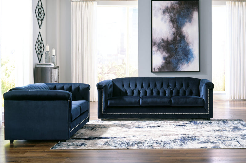 Josanna Navy Sofa And Loveseat - Ella Furniture