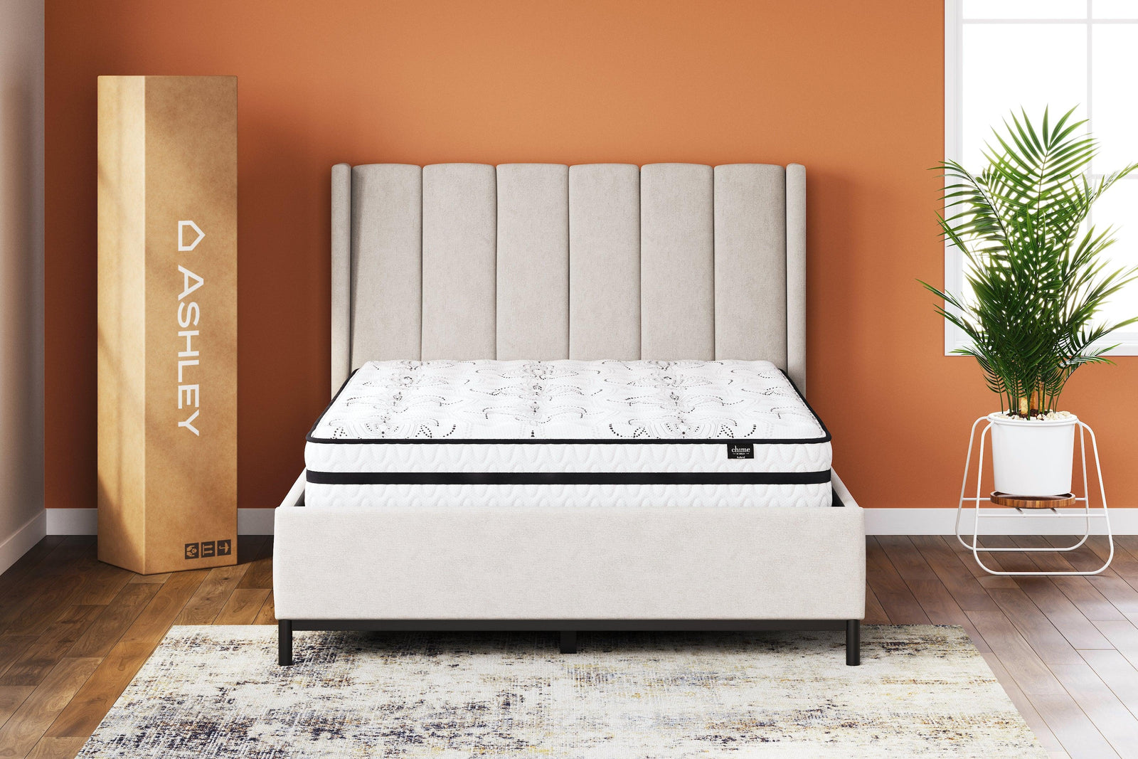 Chime 10 Inch Hybrid White Queen Mattress In A Box - Ella Furniture