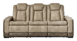 Next-gen Durapella Sand Faux Leather Power Reclining Sofa - Ella Furniture