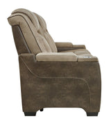 Next-gen Durapella Sand Faux Leather Power Reclining Sofa - Ella Furniture