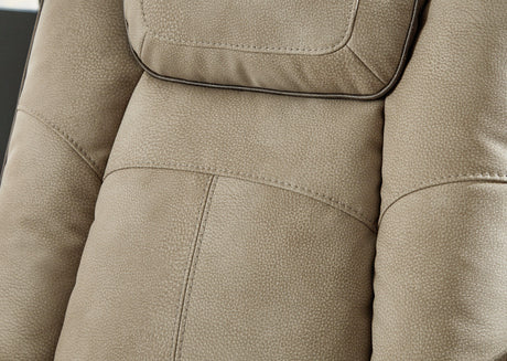 Next-gen Durapella Sand Faux Leather Power Reclining Sofa - Ella Furniture