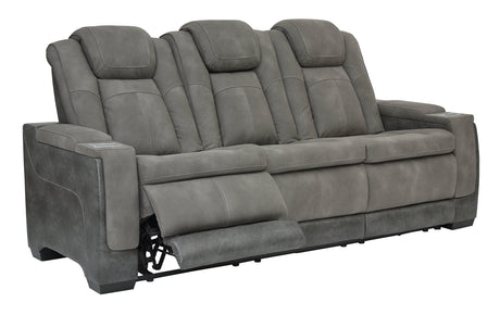 Next-gen Durapella Slate Faux Leather Power Reclining Sofa - Ella Furniture