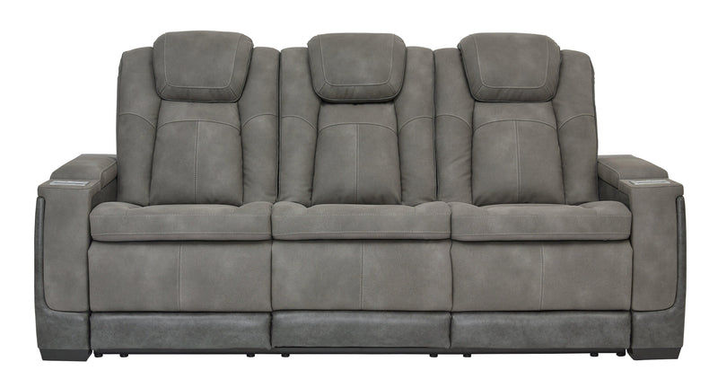 Next-gen Durapella Slate Faux Leather Power Reclining Sofa - Ella Furniture
