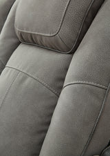 Next-gen Durapella Slate Faux Leather Power Recliner - Ella Furniture