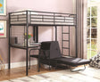 Jenner Twin Futon Workstation Loft Bed Black - Ella Furniture