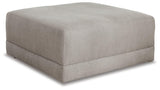 Katany Shadow Chenille Oversized Accent Ottoman - Ella Furniture