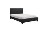 Lorenzi Black Modern Contemporary Sleek Faux Leather Upholstered Panel Bedroom Set - Ella Furniture