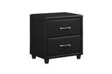 Lorenzi Black Modern Contemporary Sleek Faux Leather Upholstered Panel Bedroom Set - Ella Furniture