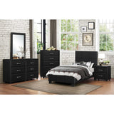 Lorenzi Black Plywood And Engineered Wood Faux Leather Upholstery Twin Platform Bed - Ella Furniture